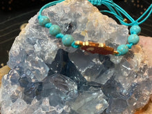 Load image into Gallery viewer, Hamsa Hand Good Luck Turquoise Magnesite Bracelet