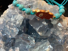 Load image into Gallery viewer, Hamsa Hand Good Luck Turquoise Magnesite Bracelet